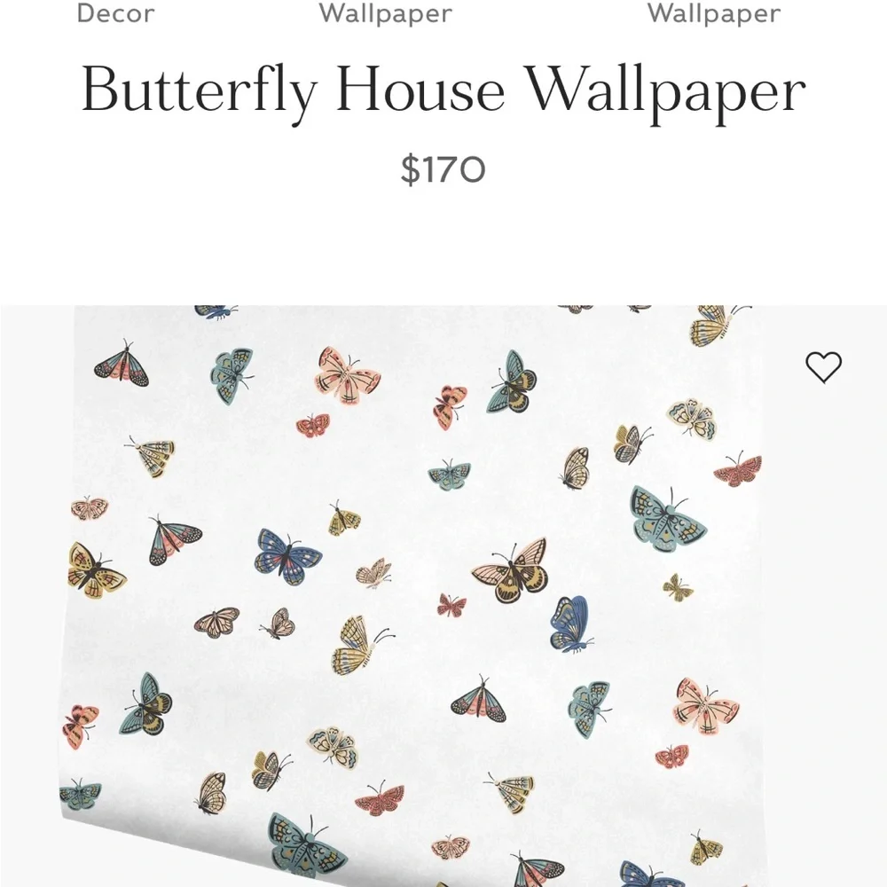 2 Rolls: Rifle Paper Company Butterfly House Wallpaper (White)